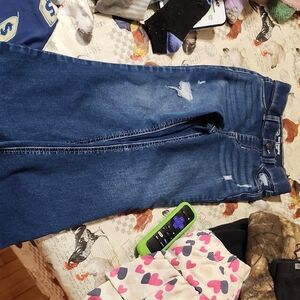 Blue Distressed Girls Jeans